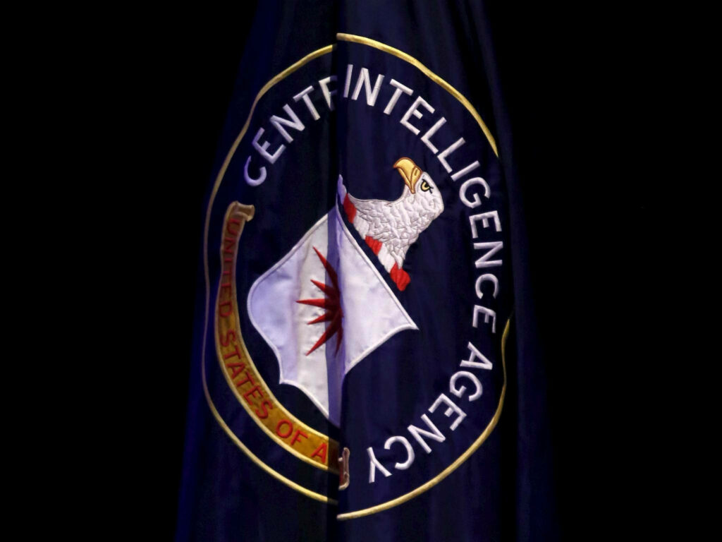 CIA logo wallpaper with eagle starburst on deep blue background symbolizing US security authority