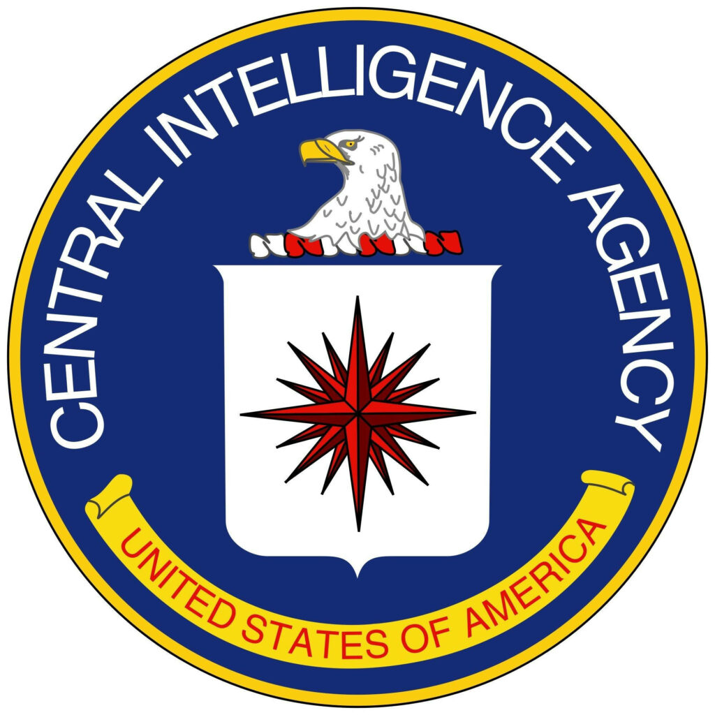 Official CIA logo wallpaper with eagle shield red starburst blue gold Central Intelligence Agency US