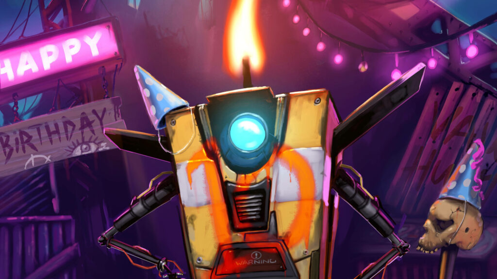 CL4P-TP: An Epic Ode to the Beloved Borderlands 3 Robotic Hero Wallpaper