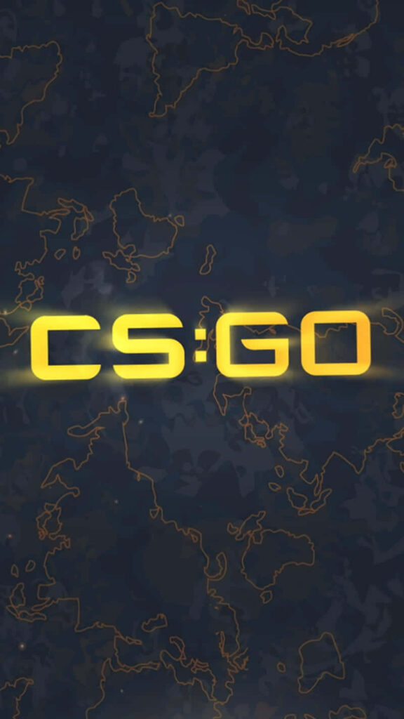 Inferno's Yellow Legend: Iconic CSGO Logo Shines Amidst Darkness Wallpaper