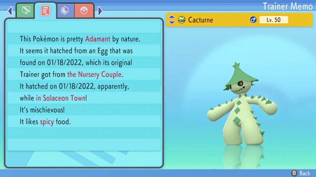 Cacturne Pokémon profile in green beige classic video game interface nostalgic wallpaper background