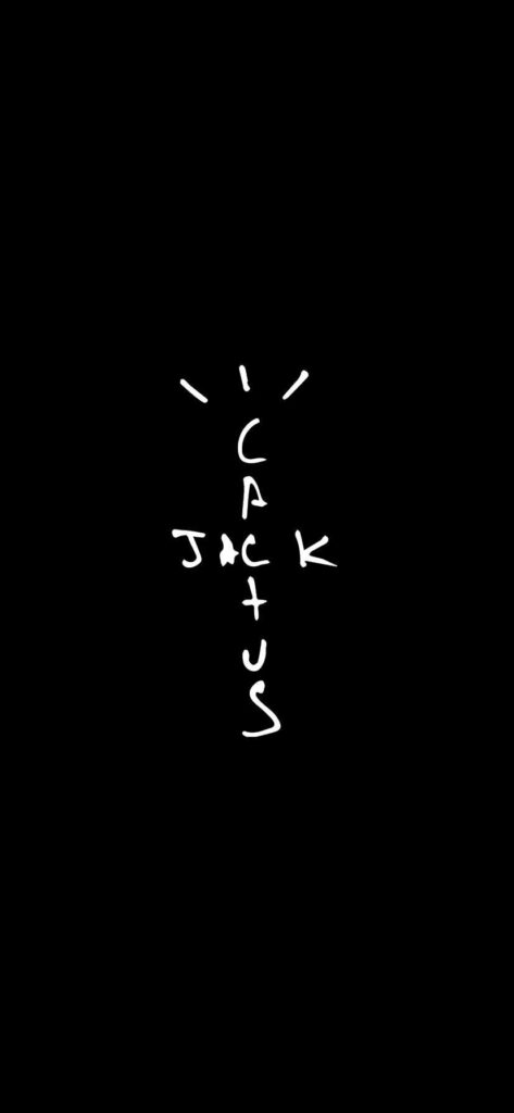 Travis Scott's Cactus Jack: Black Aesthetic Wallpaper with Iconic Text Logo