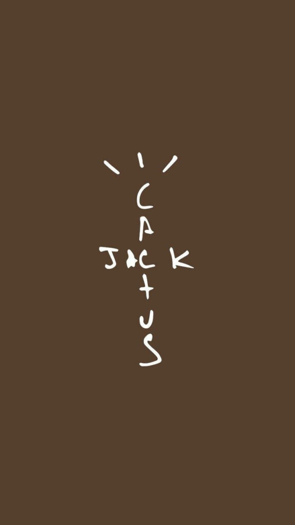 Cactus Jack's Earthy Emblem: Brown Aesthetic Wallpaper featuring Travis Scott's Text-Logo