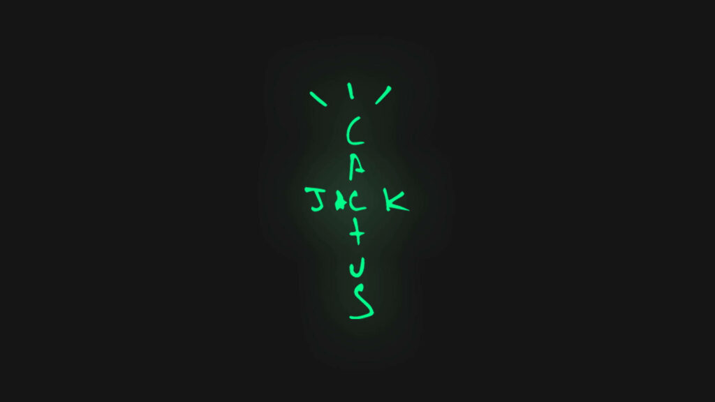 Glowing Cactus Jack Logo: Crafty Desktop Wallpaper with a Dark Twist