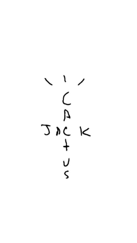 Cactus Jack x Travis Scott: Stylish White Aesthetic Wallpaper with Text Logo