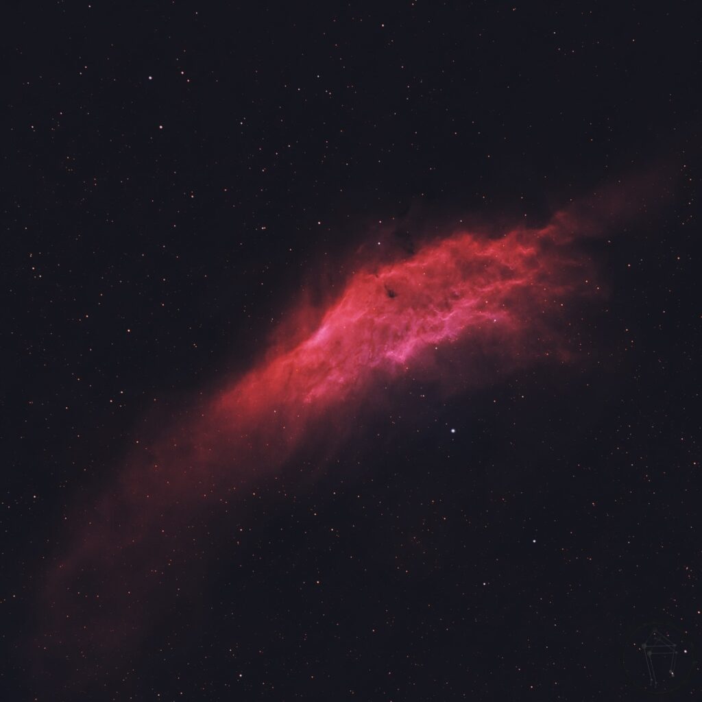 Stunning California Nebula Wallpaper: Vibrant Red Cosmic Scene