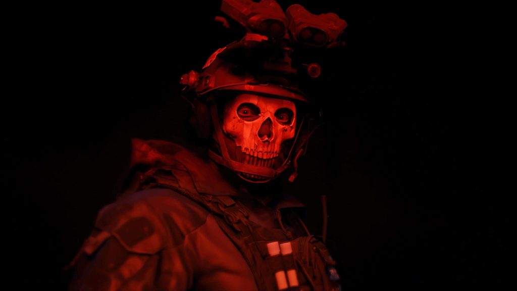 Call of Duty Modern Warfare 2 Ghost wallpaper Simon Riley skull mask red lighting background