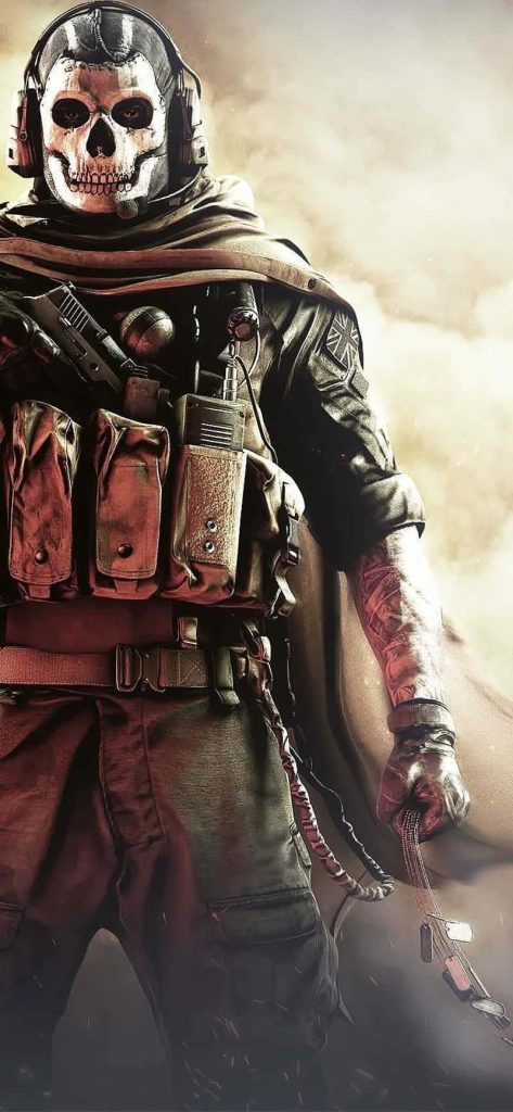 Call of Duty Modern Warfare II Ghost Riley skull mask tactical gear digital art wallpaper