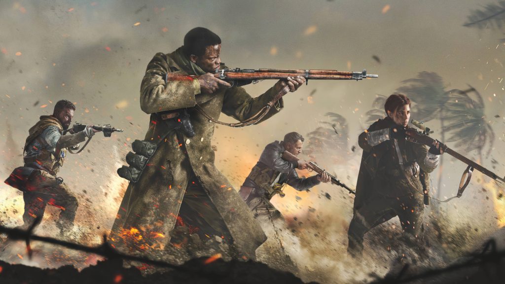 Call of Duty Vanguard Task Force One intense WWII battlefield explosion cinematic artwork wallpaper