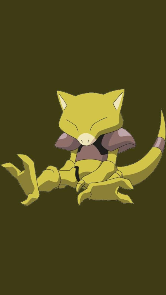 Abra Pokémon calm sitting with closed eyes dark background iPhone wallpaper for fans
