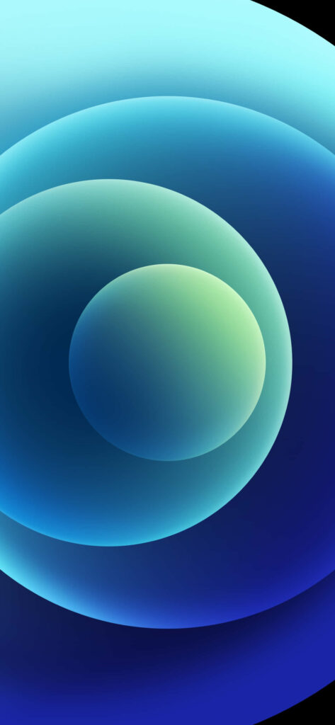 Calming Cyan & Blue Circle Gradient Phone Wallpaper Background