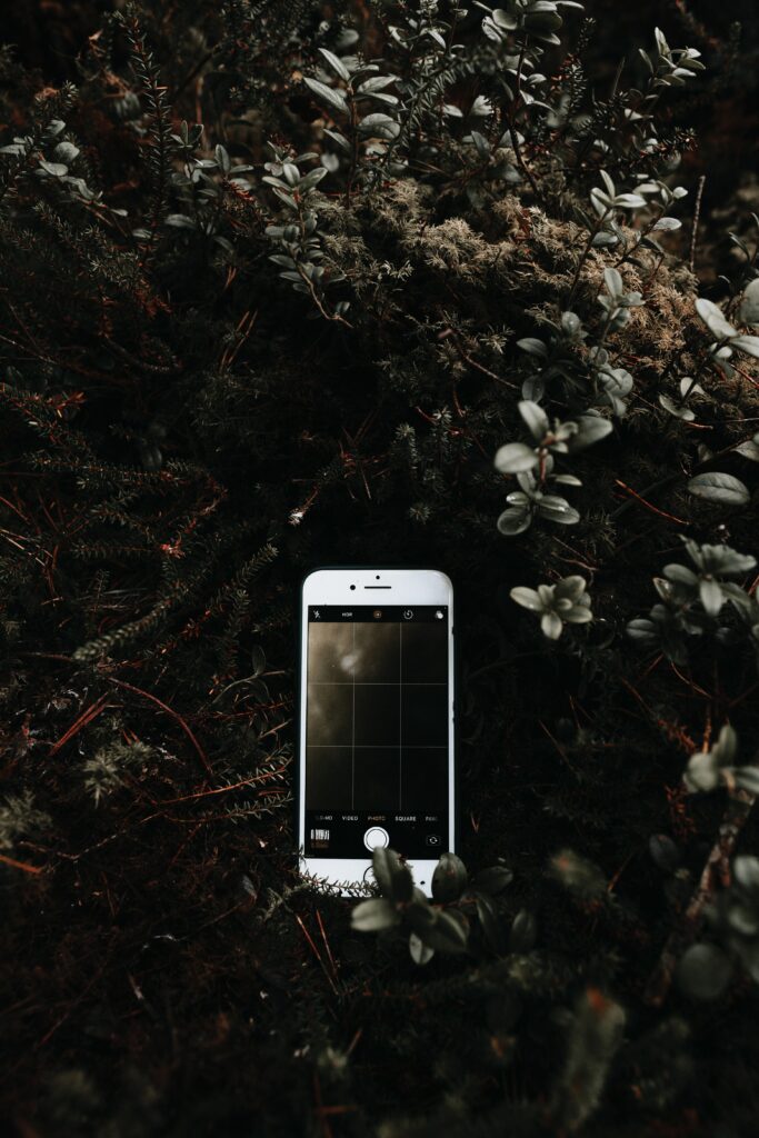 Serene Smartphone in Nature: Calming Wallpaper Background