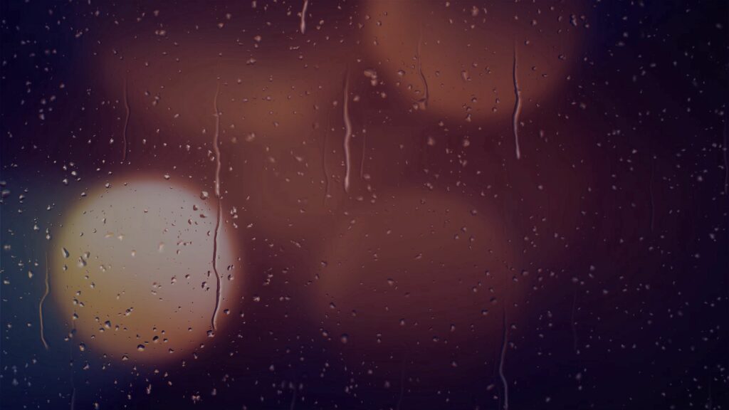 Calm Raindrop Wallpaper: Blurred Lights & Soft Glares Background