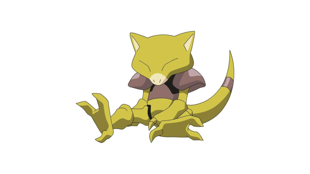 Abra Pokémon peacefully sleeping on white background calming desktop wallpaper for fans