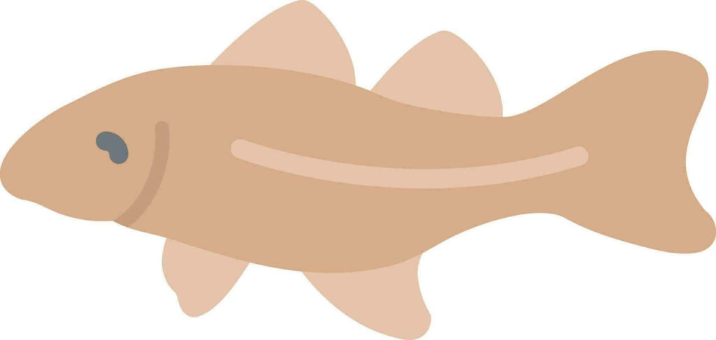 Calming Arctic Cod illustration wallpaper in soft earthy tones with aquatic marine background