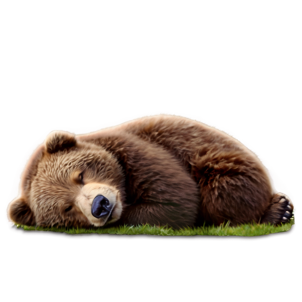 Calming Sleeping Bear Wallpaper on Lush Green Grass Background