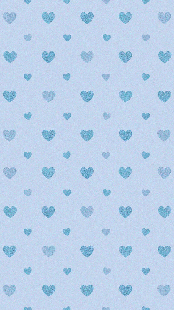 Calming Blue Aesthetic Wallpaper with Mini Heart Pattern Background