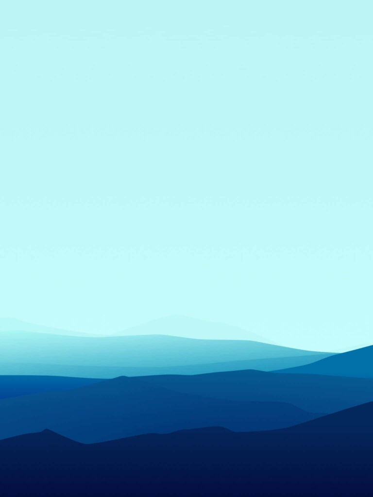 Calming Blue Gradient Wallpaper: Minimalist Mountain Landscape Background