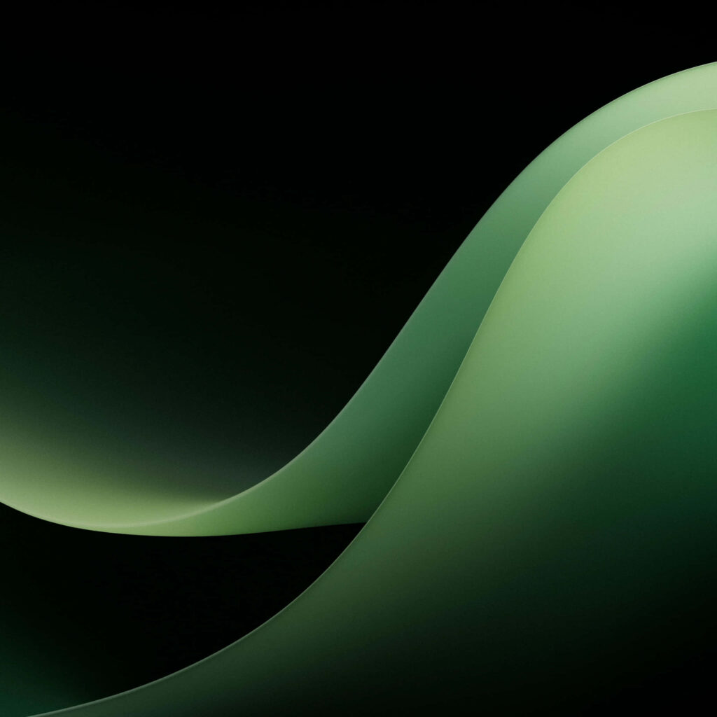 Calming Green Gradient Wallpaper: Smooth Curves & Minimalist Aesthetic
