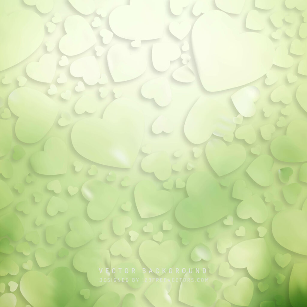 Calming Green Hearts Wallpaper: Soothing Background Design