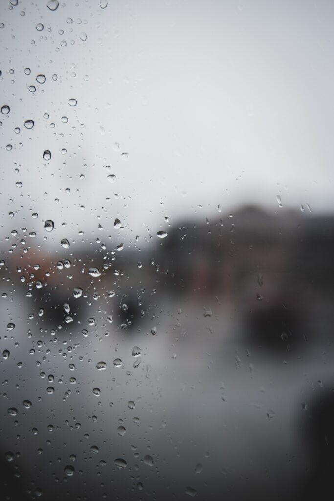 Calm Macro Wallpaper: Water Droplets on Glass Surface