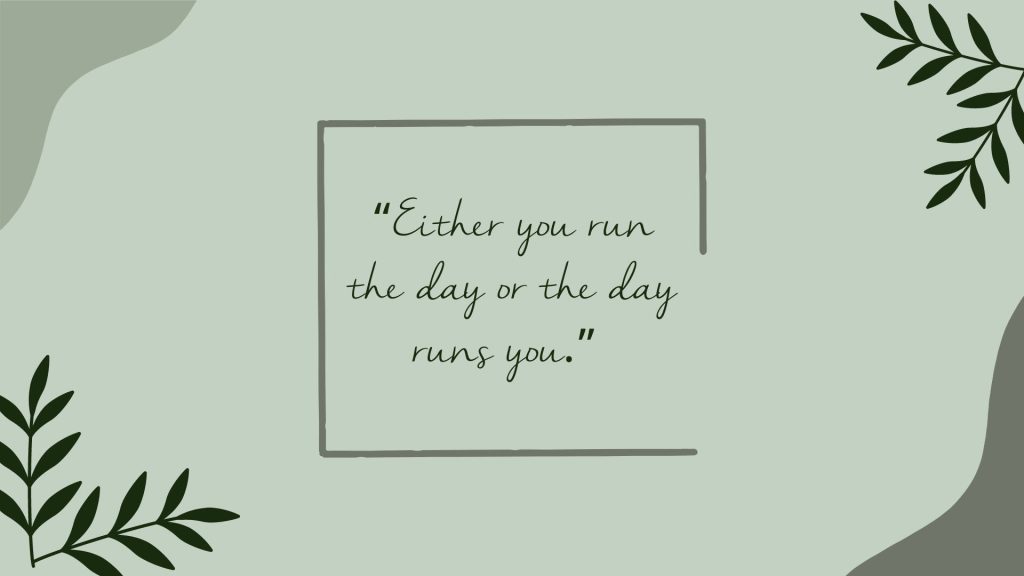 Calming sage green wallpaper with motivational quote and dark green leafy minimalist design