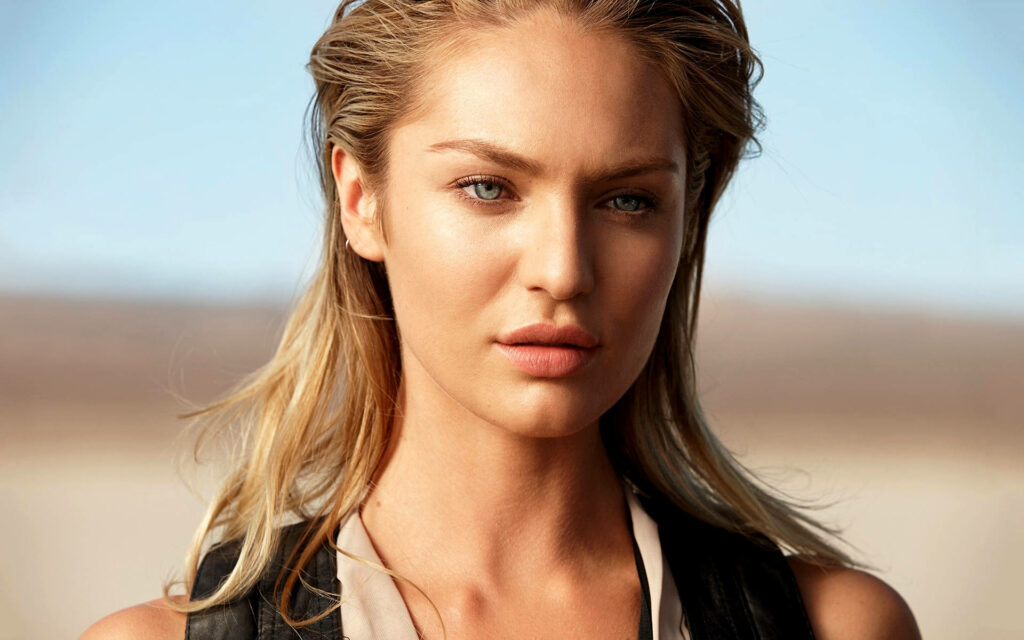 Candice Swanepoel Max Factor wallpaper natural sun-kissed makeup golden tones outdoor background