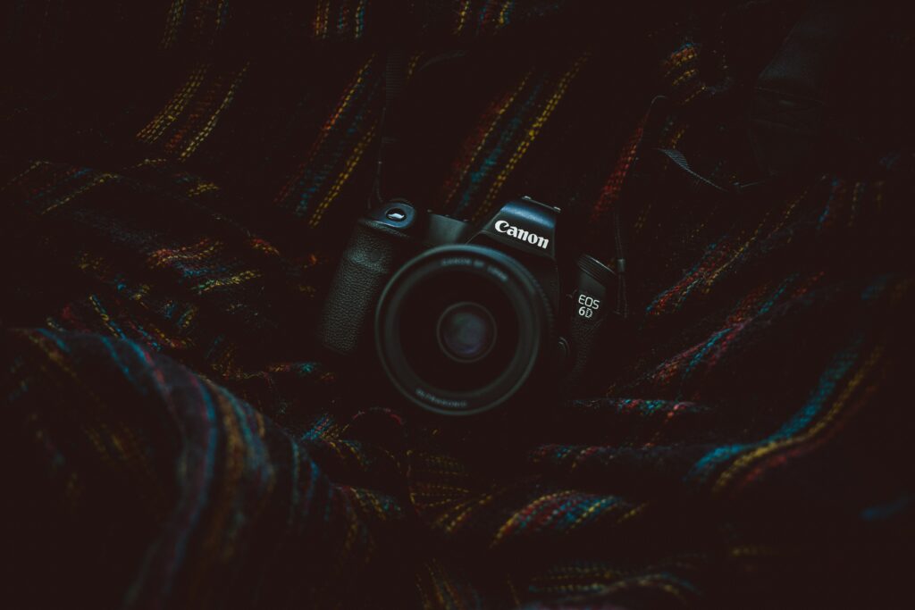 Artistic Canon EOS 6D Wallpaper on Colorful Textured Fabric