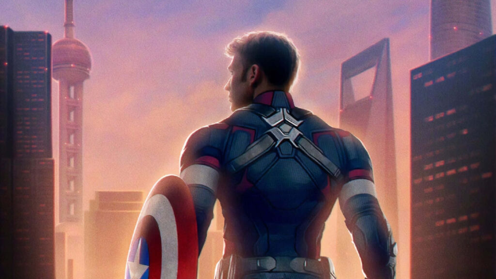 Symbol of American Heroism: Captain America Wields His Mighty Shield Wallpaper