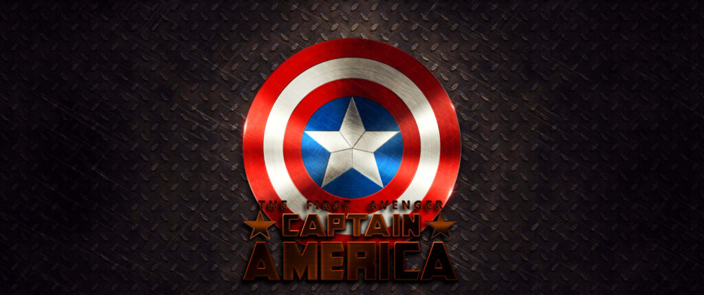 Captain America's Emblematic Shield Rises in Majestic 3440x1440p Marvel Background Wallpaper