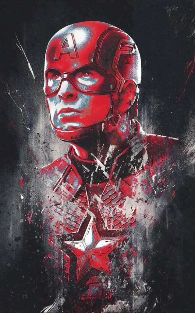 Captain America Defends in Red and Blue Wallpaper