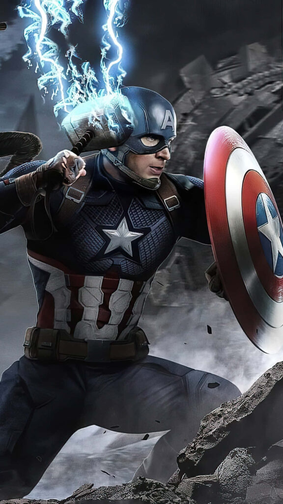 Captain America, Marvel's Mighty Guardian, Exudes Strength and Confidence in this Heroic Pose. Wallpaper