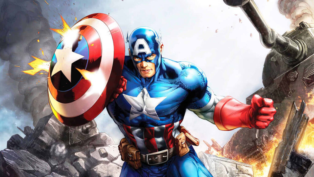 Captain America: Defending Freedom amidst Chaos - Majestic 1366x768 Backdrop Wallpaper
