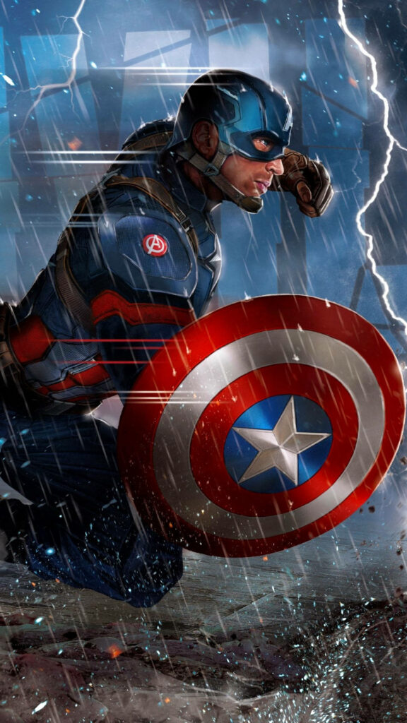 Defying the Storm: Captain America's Unyielding Vow to Safeguard the World Wallpaper