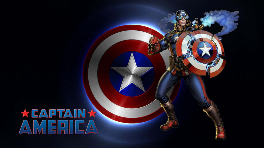 Captain America: Iconic Hero Emerges amidst Enigmatic Blue Haze in Stunning 1366x768 Photo Wallpaper