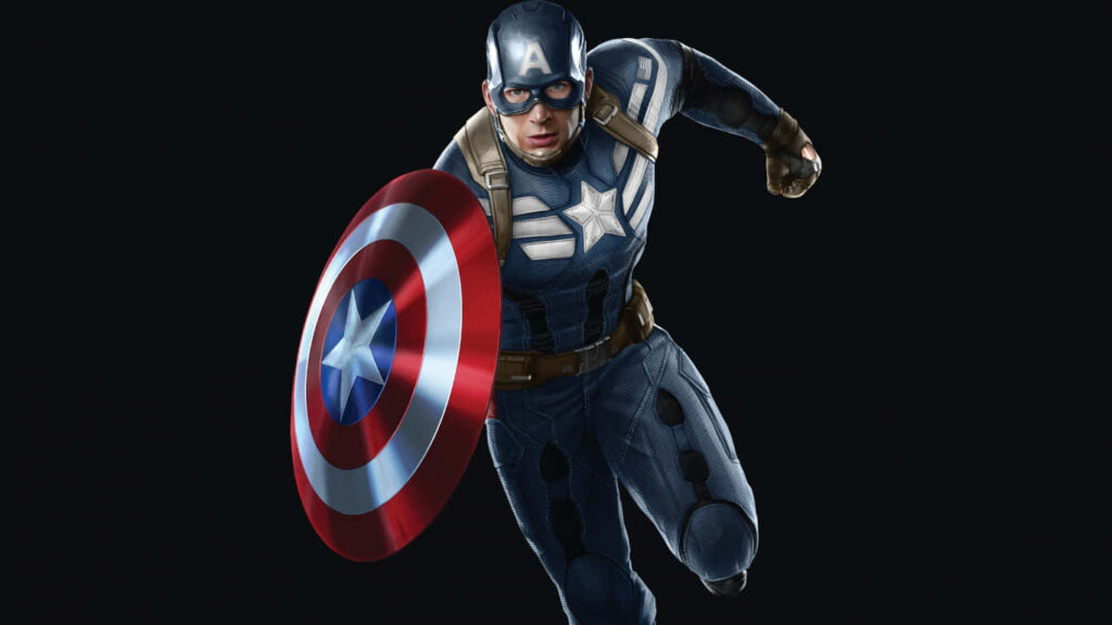 Captain America Unleashed: The Shieldbearer Sprinting through Darkness Wallpaper in 720p HD 1366x768 Resolution