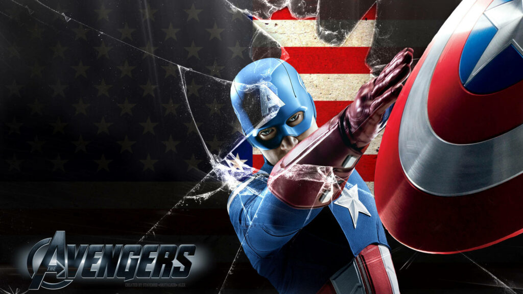 Captain America's Destructive Shield Throw: An Epic iPhone Background Wallpaper