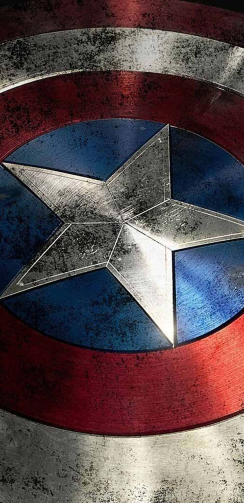 Shielded Hero amidst Dusty Valor: Striking Aerial View of Captain America Wallpaper