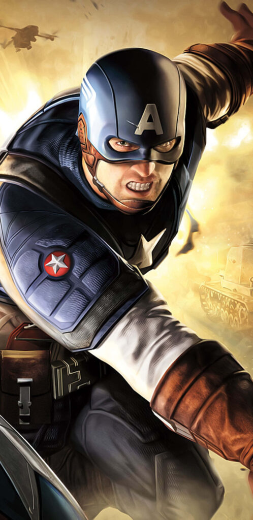 Raging Battle: Captain America Unleashed in Thrilling Super Soldier Gameplay Wallpaper