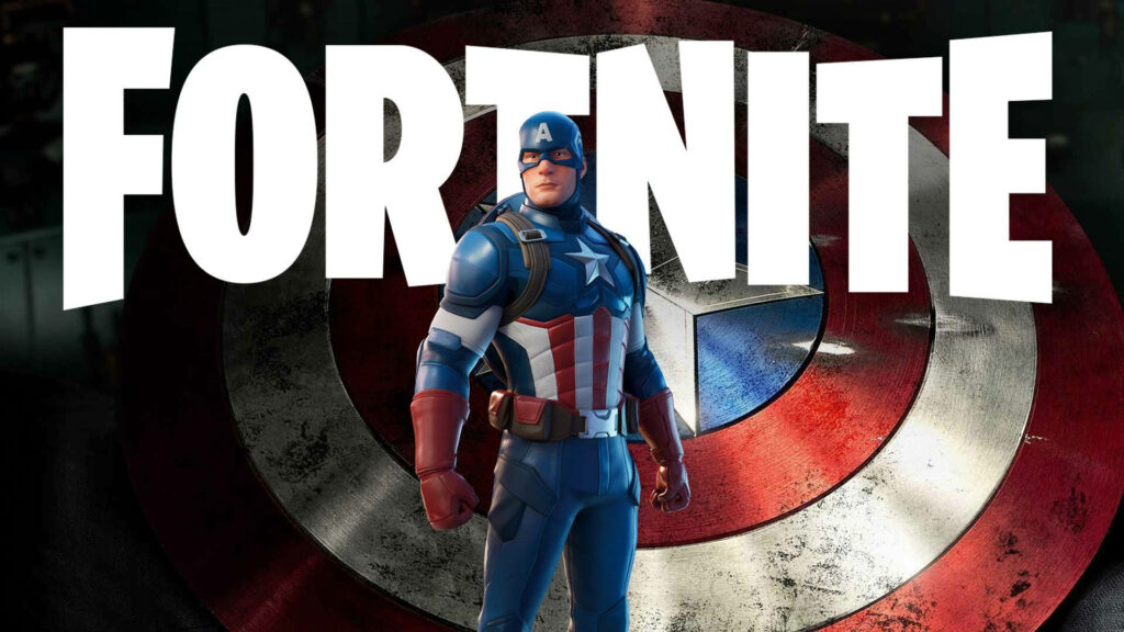 Heroic Power of Captain America as a Fortnite Skin - Marvel Avengers Laptop Wallpaper