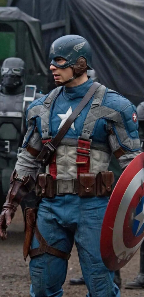 Sentinel of Justice: Captain America wields the iconic shield in The First Avenger Wallpaper