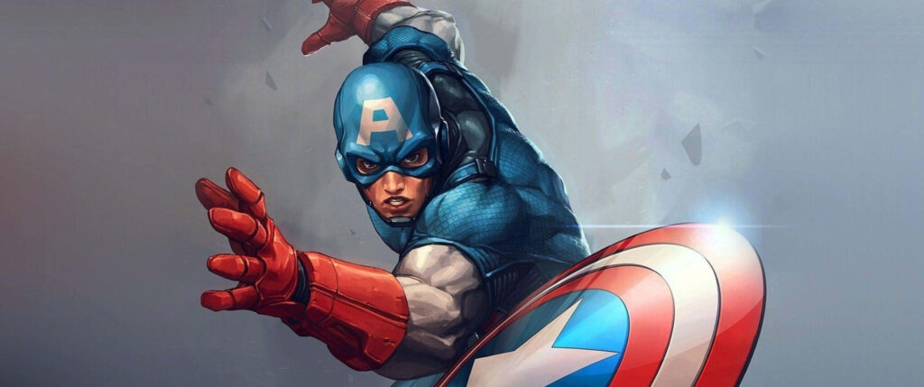 Defender of Justice: Captain America Battles Evil in an Epic Digital Artwork Wallpaper