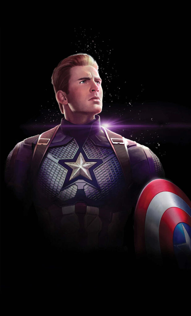 Sentinel of Justice: Captain America Defiantly Embraces Power in Captivating Snapshot Wallpaper