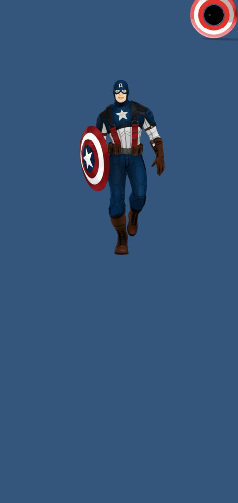 Captain America Wallpaper for Samsung S10 - Bold Hero on Blue Background