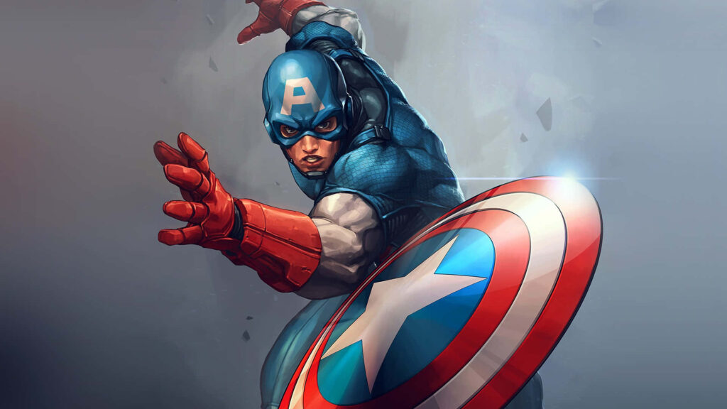 Shield-Slinging Superhero: Captain America's Marvelous Digital Art Unleashed Wallpaper