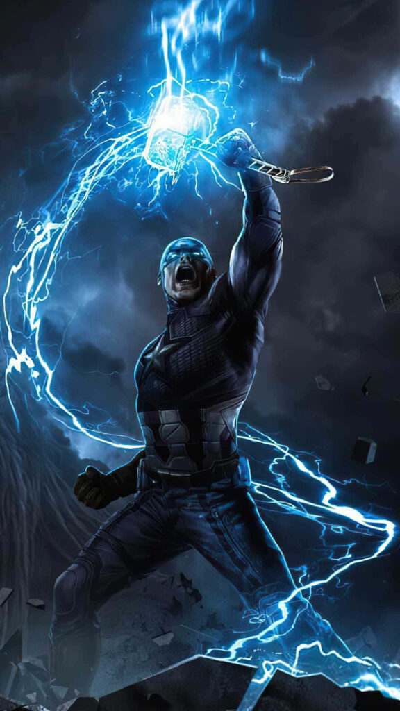 Captain America Unleashes Thunder: Epic Android Wallpaper