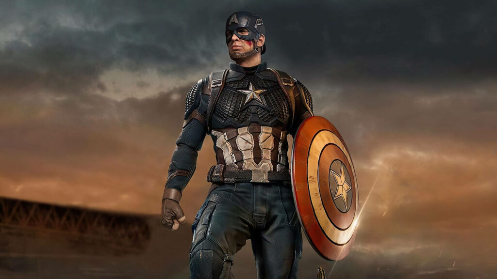Captain America: The First Avenger - A Majestic Portrait of Chris Evans as the Indomitable Hero, Shielded by the Landscapes of Adventure! Wallpaper