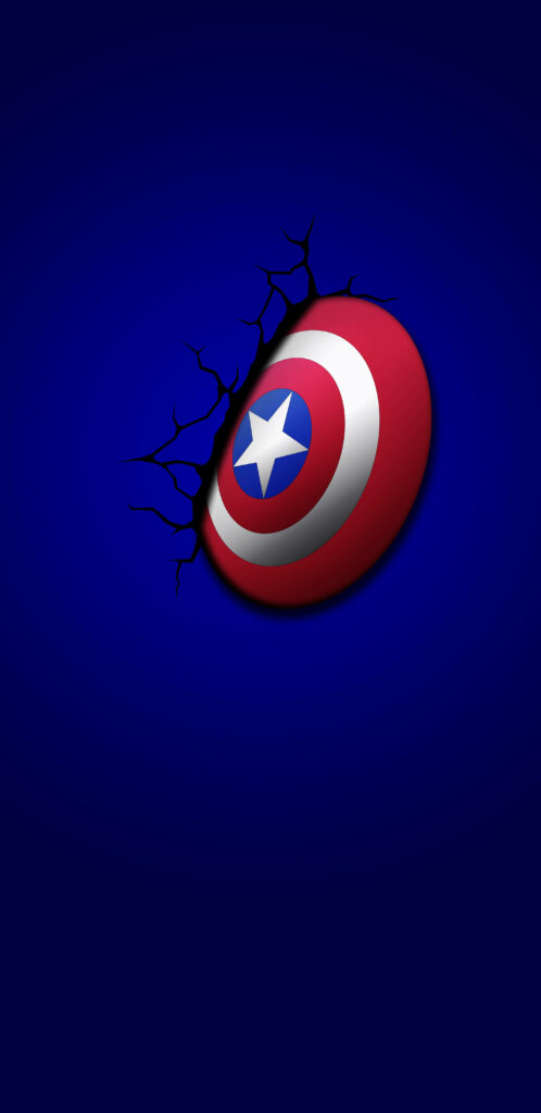 Defender's Emblem: A Patriotic iPhone Wallpaper Displayed on a Vibrant Blue Surface