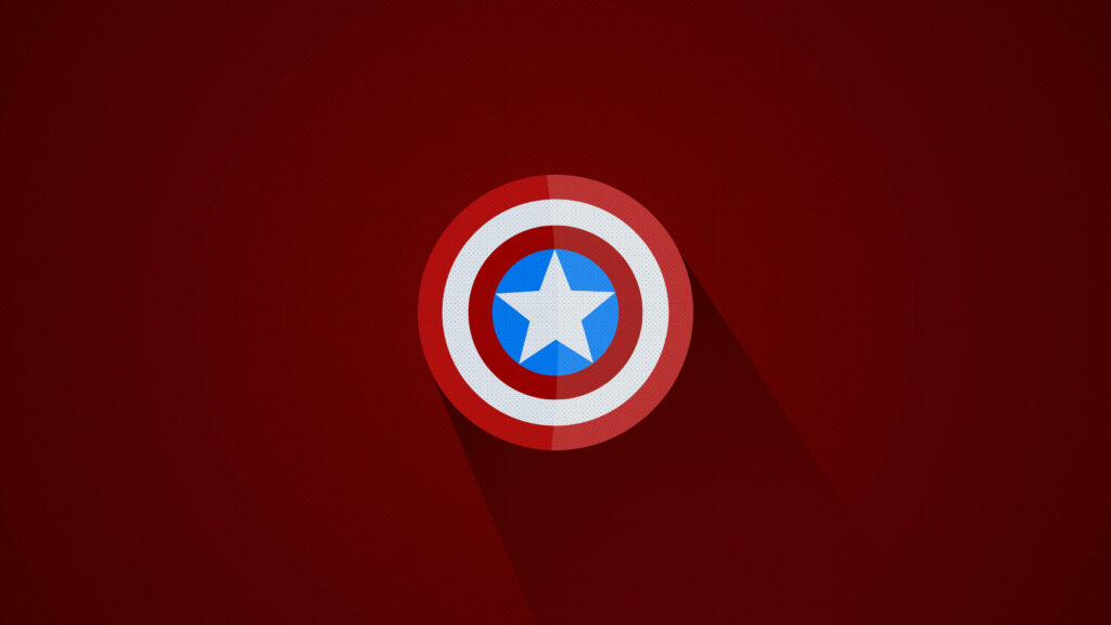 Iconic Marvel Masterpiece: Captain America's Shield Radiates Strength and Hope Against Crimson Canvas Wallpaper