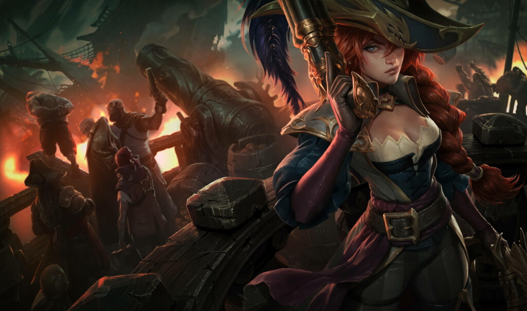 Unleashing the Power: Captain Fortune in League of Legends Wallpaper